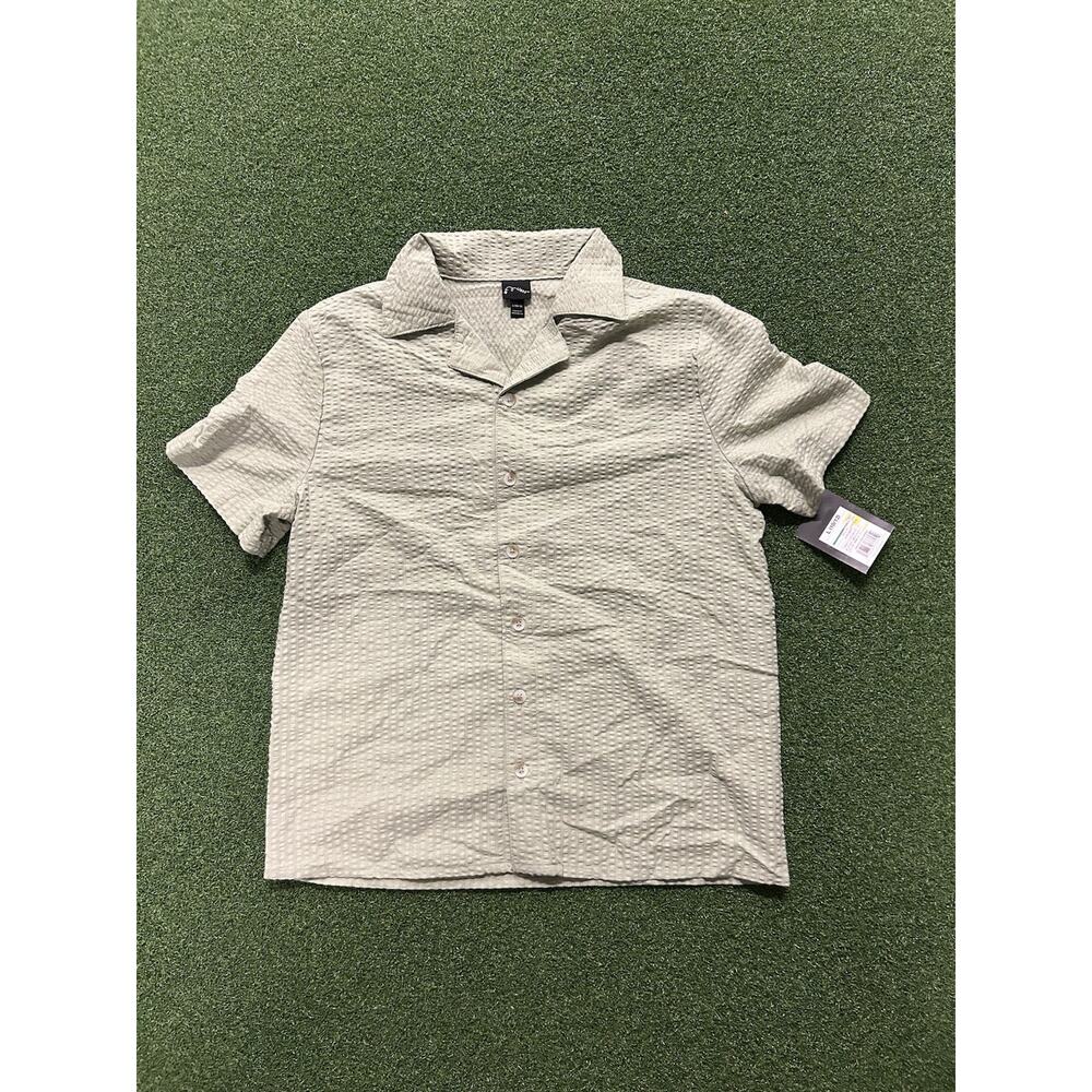 art class olive green boys shirt collared short sleeve L 10/12